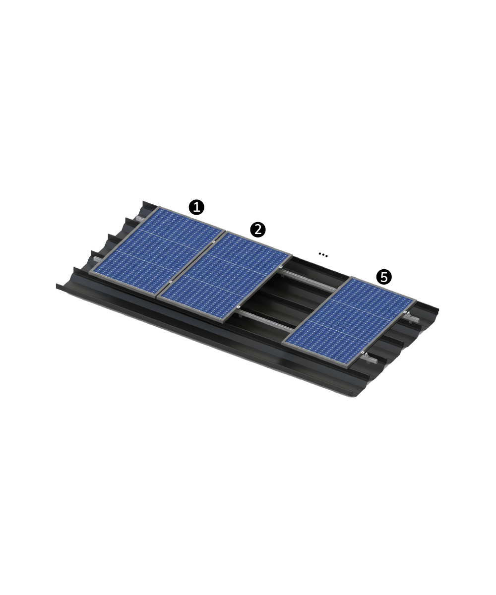 Estructura Coplanar 5 Paneles Techo Metalico